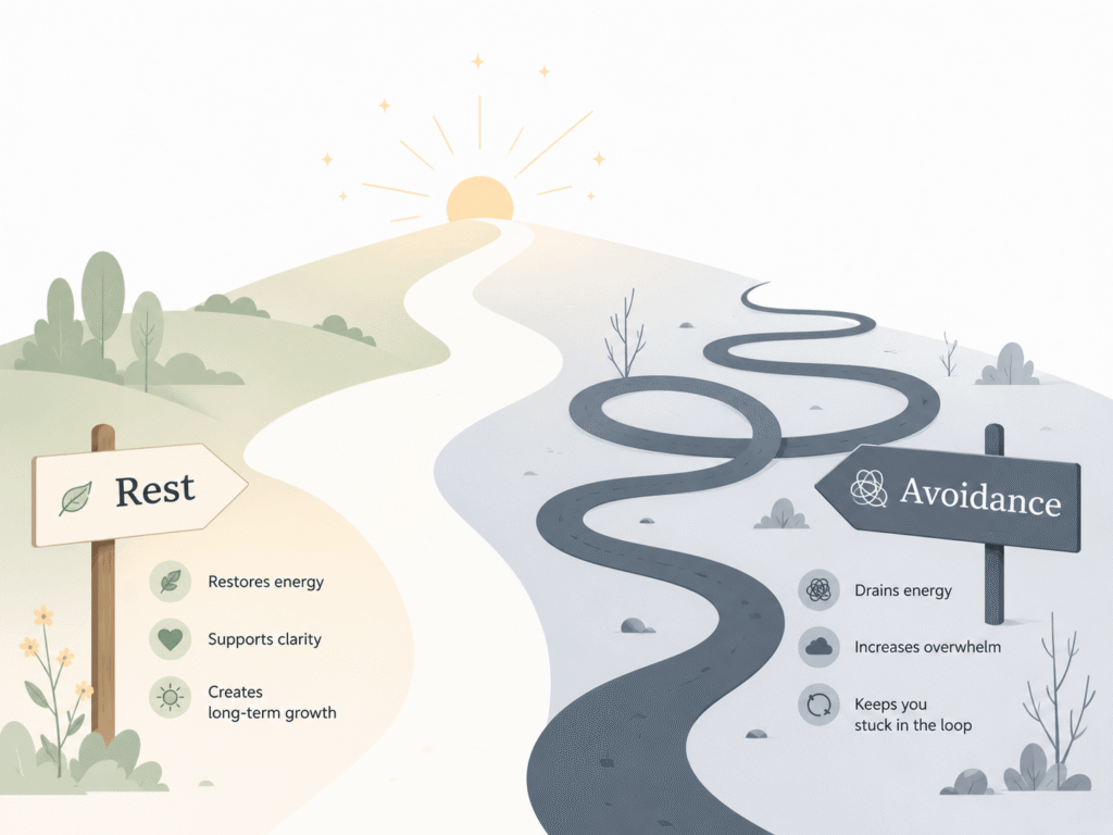 Rest vs avoidance comparison table showing key differences