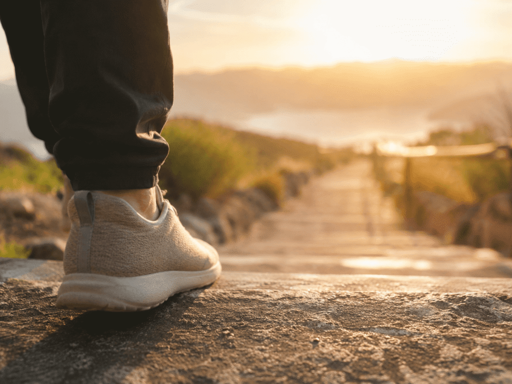 Person taking a small first step to move past avoidance